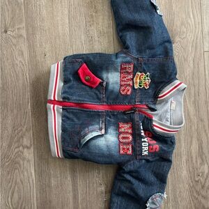 Toddler/baby Denim Jacket with Red Accents